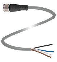 Pepperl+Fuchs M12 Cordset; Female Straight; 4-Pin; 4-Wire; 2m PVC Cable